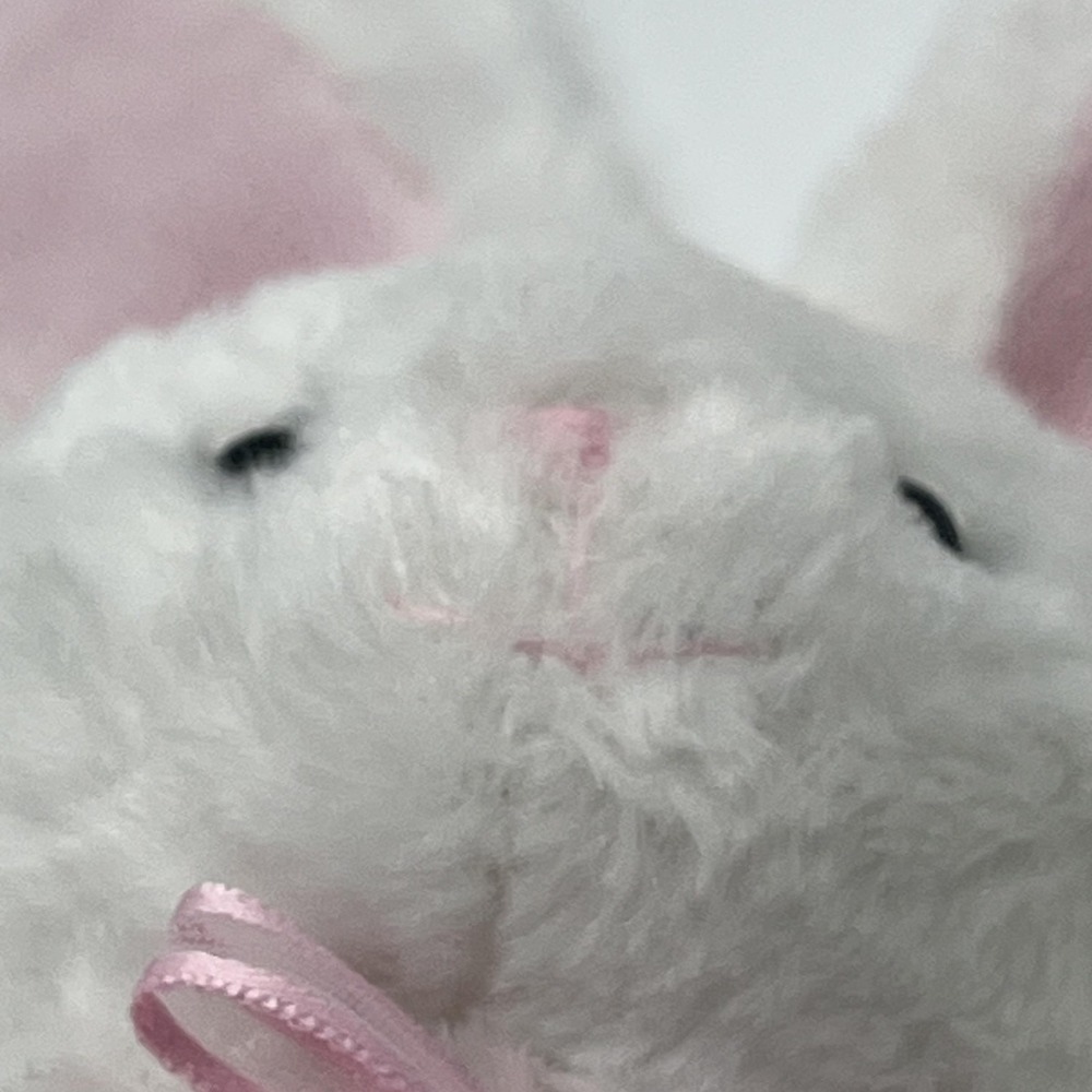 Vintage Carter's White Bunny Plush Rattle Pink Bow Embroidered Heart‎ Princess - Picture 16 of 16